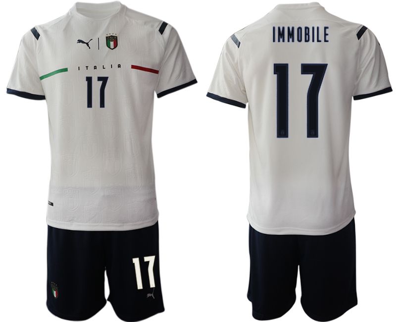 Men 2020-2021 European Cup Italy away white #17 Soccer Jersey->italy jersey->Soccer Country Jersey